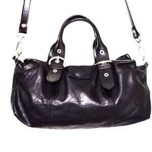 The Trend Black Italian Leather Hand / Shoulder  Bag.